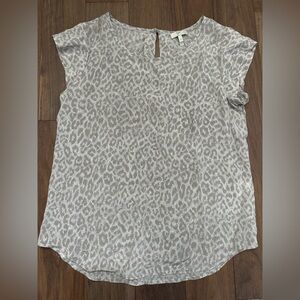 Joie Silver Leopard Print Blouse